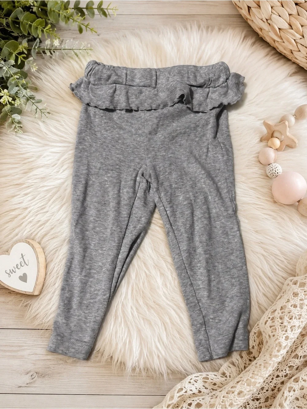 Carter's Gray Ruffle Waist Leggings